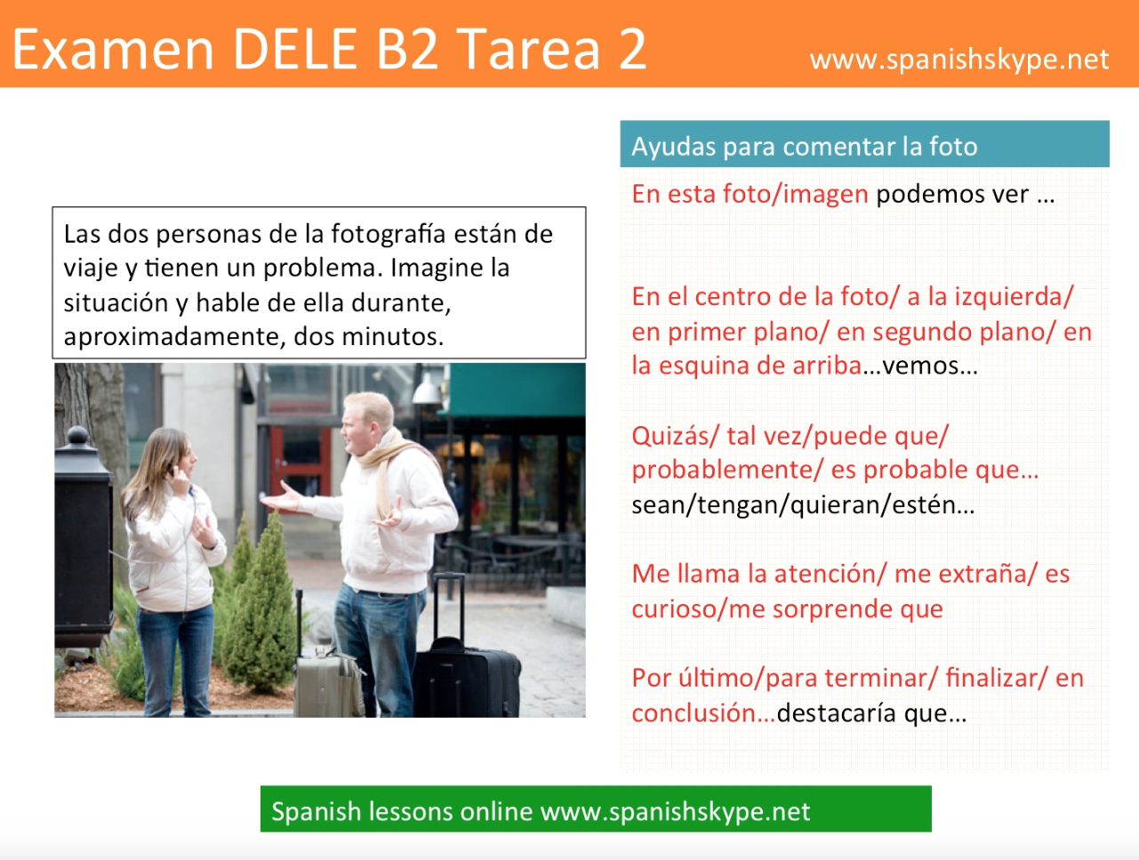 english a2 cambridge test Skype PRUEBA DELE ORALDELE Spanish Lessons B2:  B2